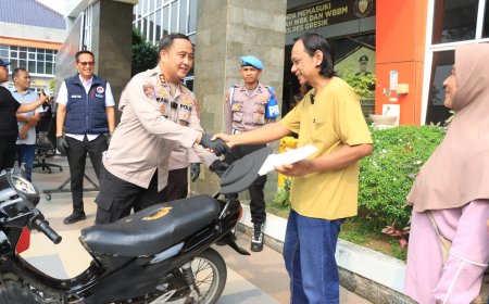 Polres Gresik Pastikan Pengembalian Motor Korban Tanpa Biaya